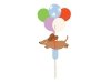 Topper na tort Jamnik, 9x17 cm, mix (1 karton / 50 szt.)