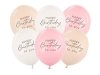 Balony 30 cm, Happy Birthday, mix różowy (1 op. / 6 szt.)