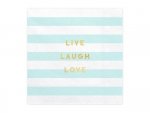 Serwetki Yummy - Live Laugh Love, jasny niebieski, 33x33cm (1 op. / 20 szt.)