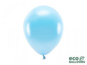 Balony Eco 26cm metalizowane, jasny niebieski (1 op. / 10 szt.)