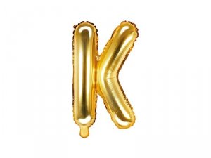 Balon foliowy Litera ''K'', 35cm, złoty