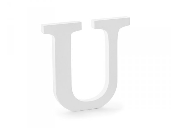 Drewniana litera U, biały, 20,5x20cm
