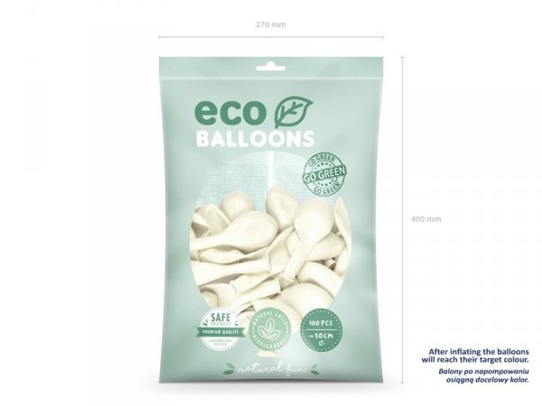Balony Eco 30cm, transparentny (1 op. / 100 szt.)