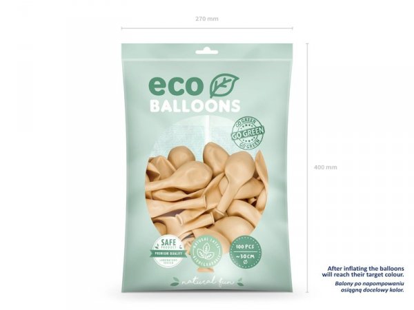Balony Eco 30cm pastelowe, jasna brzoskwinia (1 op. / 100 szt.)
