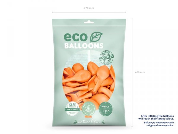 Balony Eco 30cm pastelowe, brzoskwinia (1 op. / 100 szt.)