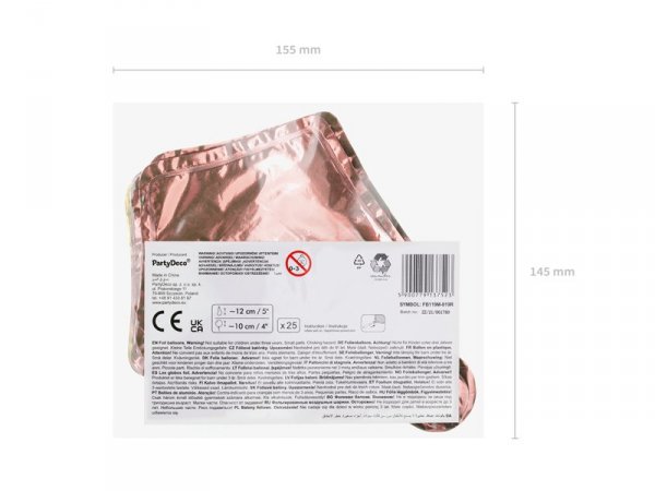 Balony foliowe Gwiazdka, 12cm, różowe złoto (1 op. / 25 szt.)