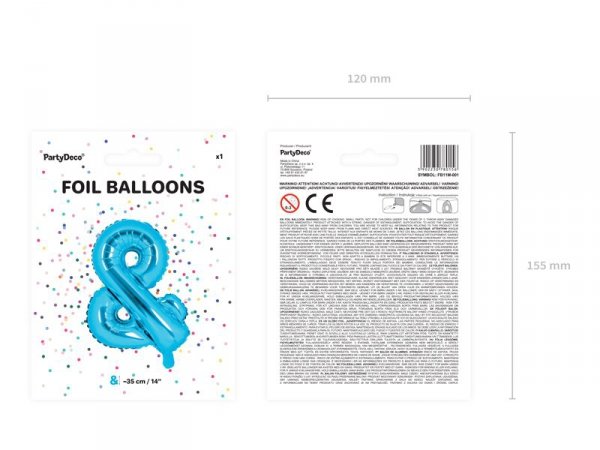 Balon foliowy &, 35cm, niebieski