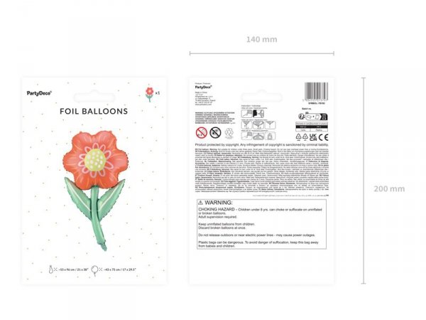 Balon foliowy Kwiatek, 53x96 cm, mix