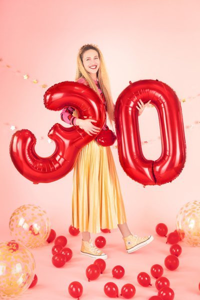 Balon foliowy Cyfra ''9'', 86cm, czerwony
