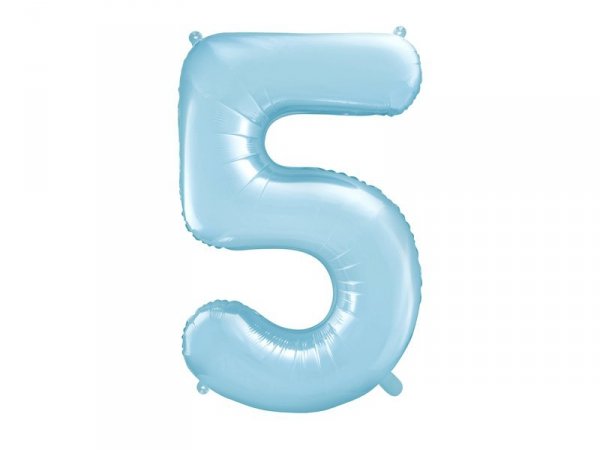Balon foliowy Cyfra ''5'', 86cm, jasny niebieski