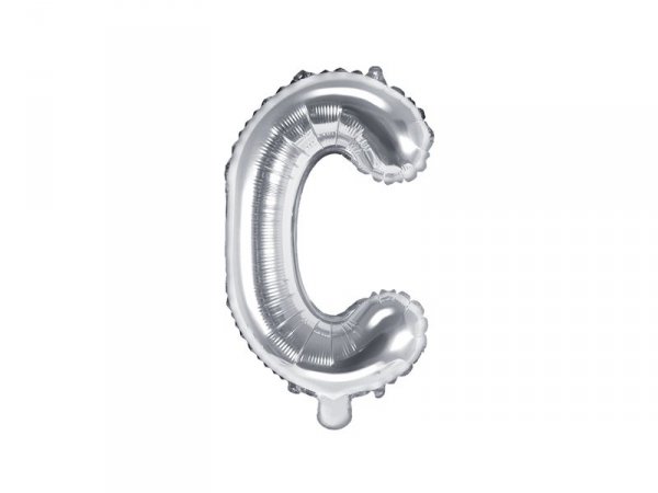 Balon foliowy Litera ''C'', 35cm, srebrny