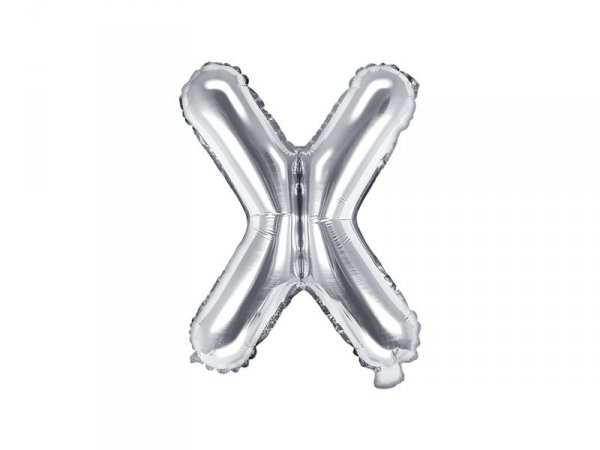 Balon foliowy Litera ''X'', 35cm, srebrny