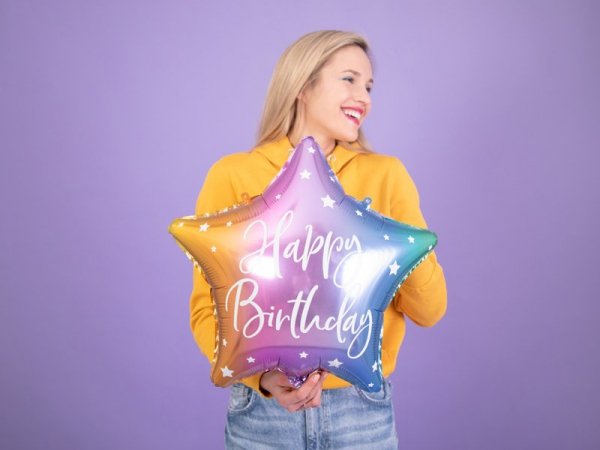 Balon foliowy Happy Birthday, 40cm, mix