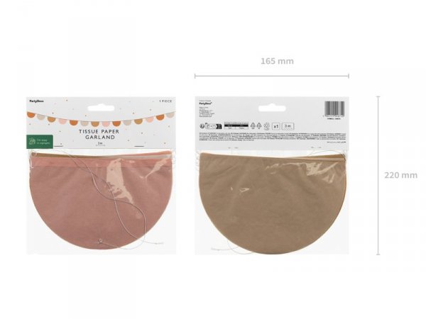 Girlanda bibułowa, mix, 3m
