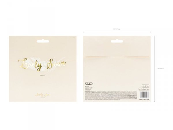 Baner Lovely Swan, złoty, 64x21,3cm