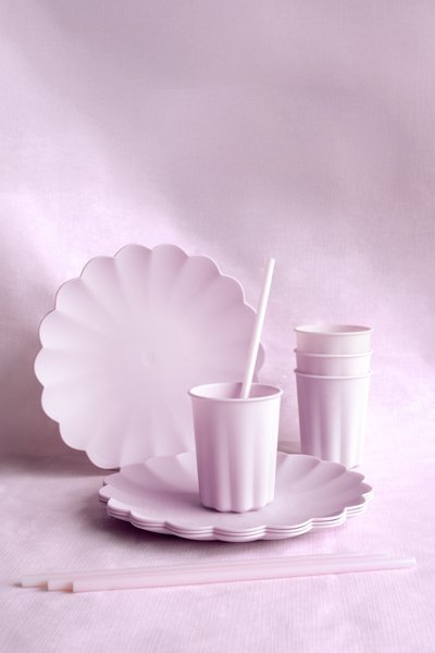 Kubeczki plastikowe Falbanka, 220 ml, fioletowy (1 op. / 4 szt.)