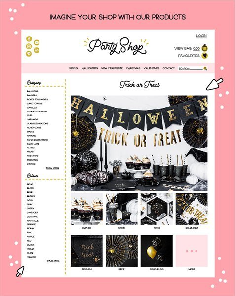 Rozety dekoracyjne Trick or Treat (1 op. / 2 szt.)