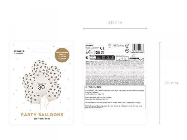 Balony 30 cm, 30, Pastel Off-white (1 op. / 6 szt.)
