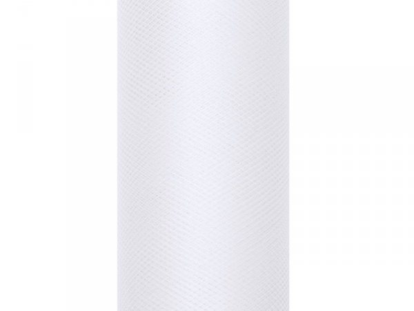 Tiul gładki, biały, 0,3 x 9m (1 szt. / 9 mb.)