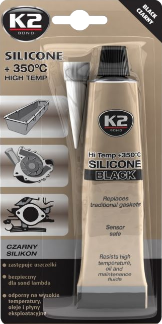 K2 B210 Silikon czarny wys.temp.350C /85g