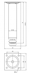 Nóżka meblowa okrągła D-737 150mm Czarny mat