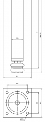 Nóżka meblowa kwadratowa D-737-3 100mm Czarny