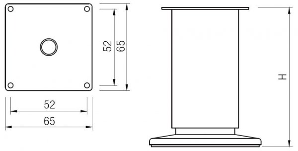  Nóżka meblowa 100mm INOX 154289