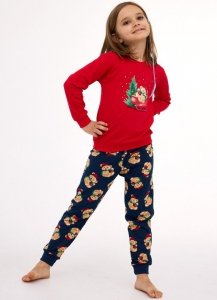 Piżama Cornette Kids Girl 594/186 Teddy dł/r Christmas 86-128