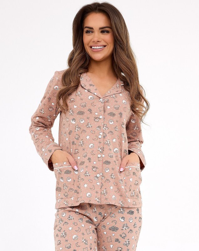 Piżama Cornette 482/434 Smile 4 dł/r 3XL-5XL damska rozpinana
