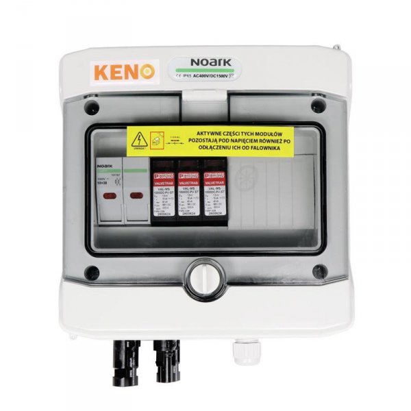 Rozdzielnica przyłączeniowa DC z ogranicznikiem przepięć 1000V typu 2, 1x łańcuch PV, 1x MPPT, zab. przet. 2x15A