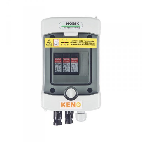 Rozdzielnica przyłączeniowa DC z ogranicznikiem przepięć 1000V typu 1+2, 1x łańcuch PV, 1x MPPT