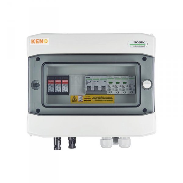 Rozdzielnica przyłączeniowa DC+AC z ogranicznikiem przepięć 1000V typu 1+2, 1x łańcuch PV, 1x MPPT // ogr. AC typ 1+2, 10A 3-F