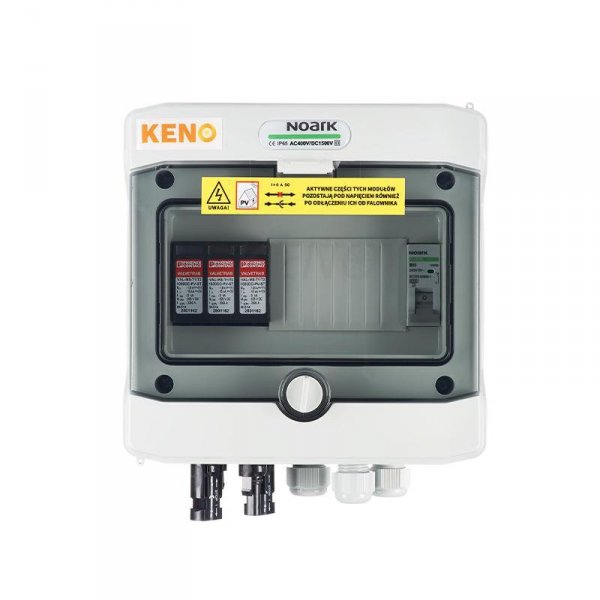 Rozdzielnica przyłączeniowa DC+AC z ogranicznikiem przepięć 1000V typu 1+2, 1x łańcuch PV, 1x MPPT // 10A 1F