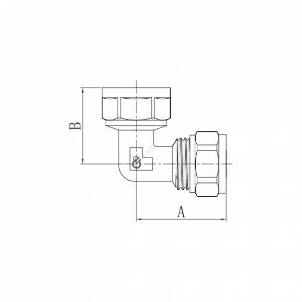 Kolano skręcane 90 16x1/2 PEX-GW