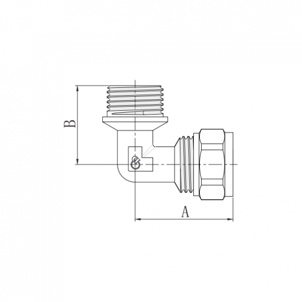 Kolano skręcane 90 16x1/2 PEX-GZ