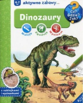 Dinozaury. 4-7 lat. Maluję, zgaduję, wycinam