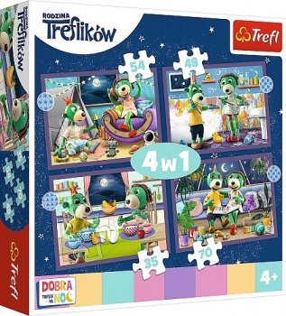 Rodzina Treflików. Trefliki przed snem. Puzzle 4w1