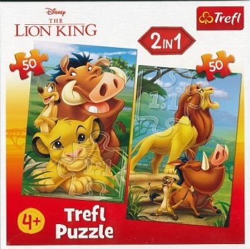 Lion King. Puzzle 2 w 1 50 elementów