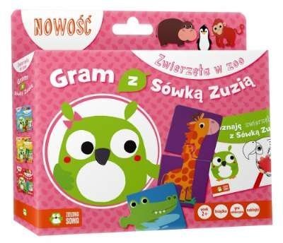 Zwierzęta w zoo. Gra i książka. Gram z Sówką Zuzią., Katarzyna Nowowiejska
