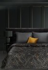 Narzuta dekoracyjna 170x210 Victoria 1 czarna złota liście welurowa Limited Collection Eurofirany