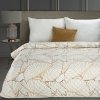 Narzuta dekoracyjna 220x240 Luna 3 biała złota liście miłorzębu welurowa Limited Collection Eurofirany