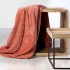 DESIGN 91 Koc CINDY 2 miękki i miły w dotyku z wytłaczanym wzorem w kosteczkę 70x160 cm Ceglany 
