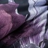 Pościel ekskluzywna 160x200 Zoja 03 kwiaty czarna fioletowa z naturalnej tkaniny z włóknem TENCEL o jedwabistym dotyku Eurofirany