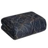 Narzuta dekoracyjna 170x210 Victoria 1 czarna złota liście welurowa Limited Collection Eurofirany