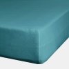 Prześcieradło gładkie z gumką 100x200 cm z satyny bawełnianej kolor turkusowy 125 g/m2 NOVA 3