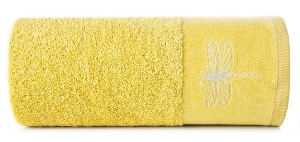 Ręcznik LORI WAŻKA - 50x90 musztardowy ze srebrnym zdobieniem - PREMIUM