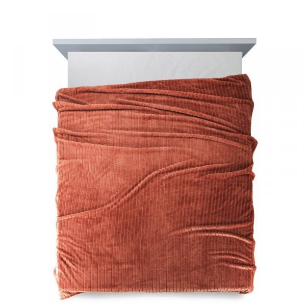 DESIGN 91 Koc CINDY 2 miękki i miły w dotyku z wytłaczanym wzorem w kosteczkę 170x210 cm Ceglany 