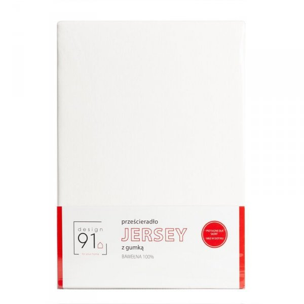 Prześcieradło jersey z gumką 140x200 cm z bawełny kolor kremowy 125 g/m2 Design 91 
