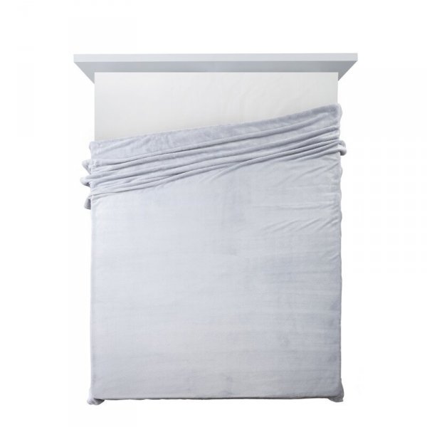 Koc z efektem 3D z wytłaczanym wzorem jodełki D91 Cindy5 200x220 cm Srebrny