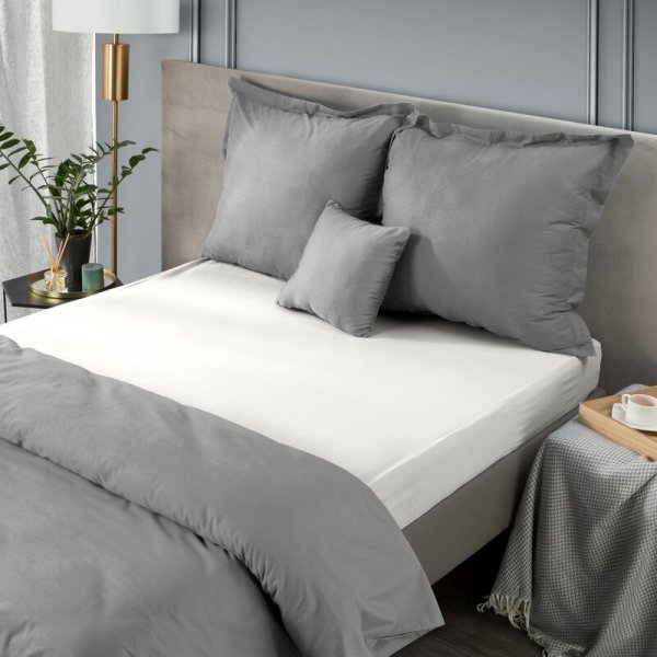 Prześcieradło jersey z gumką 180x200 cm z bawełny kolor kremowy 125 g/m2 Design 91 